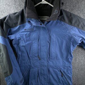 Columbia Core Interchange Women’s Blue Winter Jacket Fleece Lined Zip Up Whammy